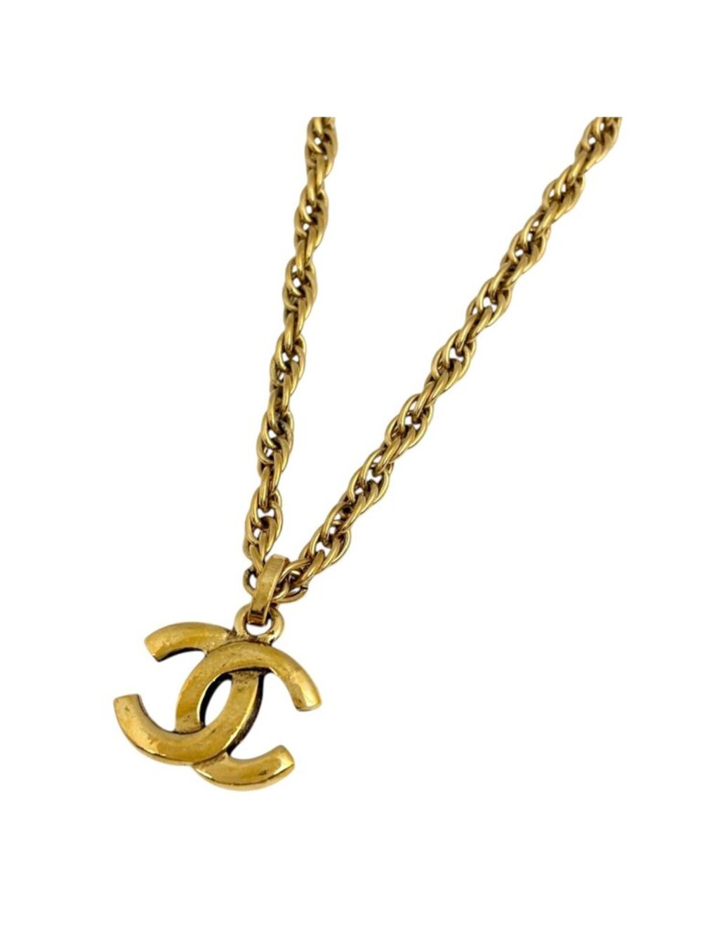Chanel Necklace CC Logo Gold Plated